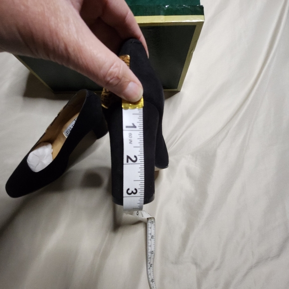 Coup d' etat Vintage Leather Black Suede Pumps w/Jeweled Eyed Leopards Size 8.5 - Picture 6 of 9